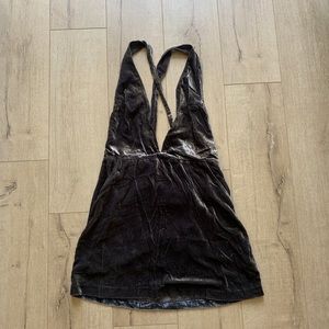 Free people silver velvet mini dress